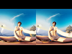 Play MP4 - Lara Croft spending her lovely British accent outdoors in a shore under a sunset&excl;