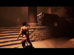 Play MP4 - Lara solves the mystery of an ancient statue with a huge penis with her ass&period; 3D Hentai Game&period; Anime