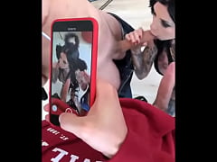 Play MP4 - Tattooed girl sucks three huge cocks before getting fucked