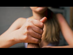 Play MP4 - A beauty with red lips jerks off her boyfriend in close-up and brings him to the peak of pleasure&period;