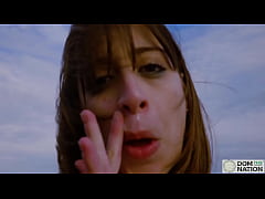 Play MP4 - Italian beauty Silvia Soprano eats ass and licks feet while strolling in cum with her dom along the sea