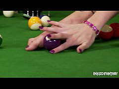 Play MP4 - Inked Stunner Isla Licks Her High Heels On The Pool Table