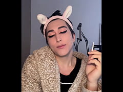 Play MP4 - Smoking sissy slut full feminization with catsuit and boots