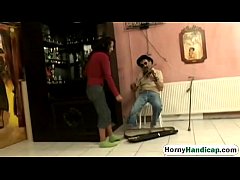 Play MP4 - Handicapped man gets blowjob riding brunette teen