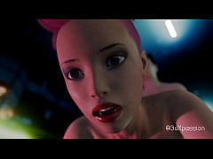 Play MP4 - Big tits street wear girl gets fucked hard in dark neon room&period; Cyberpunk style