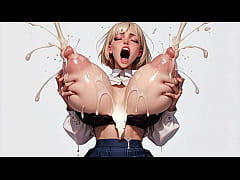 Play MP4 - horny blonde AI 18  student roughly milks her plump massive tits