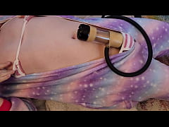 Play MP4 - Cute Femboy Milked by Venus 2000 Milking Machine in Pink Striped Microbikini and Unicorn Onesie