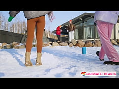Play MP4 - Playful 18yo Lesbians Playing with Snow at ClubSweethearts