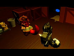 Play MP4 - Hot cowgirl gets fucked while she tries to milk her big dicked wolf