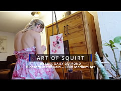 Play MP4 - Blossom in the Rain &ndash; Modern Abstract Fluid Painting by Miss Daisy Diamond