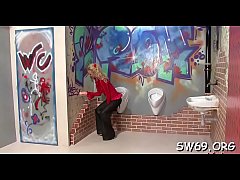 Play MP4 - Hottie reveals sexy a-hole at gloryhole taking a big load slime