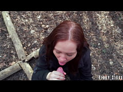 Play MP4 - Stuffed blue-eyed slut's mouth with my thick cock in the bushes