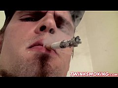 Play MP4 - Horny and hot twink Nolan smoking Marlboro and stroking cock