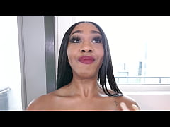 Play MP4 - NINA SPLASH Sexy Big Natural DD Tits Ebony Huge Cock NO HANDS Blowjob and Cum Swallow&excl; A