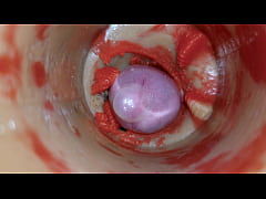 Play MP4 - The camera inside the deep pussy toy records a huge ejaculation with a stuck condom 4k