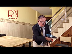 Play MP4 - Cheating housewife&comma; plumber and cuckold husband at the kitchen&period; Scene 2