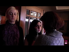 Play MP4 - Busty lesbian dominates a brunette slut with a massive strapon after fingering her cunt