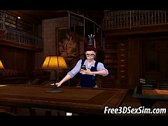 Play MP4 - Hot 3D redhead babe fucking a jock with a strap on