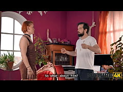 Play MP4 - MATURE4K&period; Horny mature redhead decided to teach her neighbour how to please her pussy