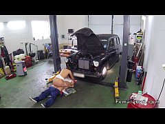 Play MP4 - Auto mechanic fucks female cab driver in his shop