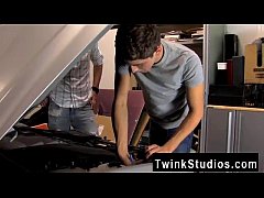 Play MP4 - Sexy gay Levon Meeks is lending Gabriel Kelly a palm with his car&period; He