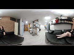 Play MP4 - 360&deg; VR video of sexy Roswell posing in a black leather skirt&comma;top & long gloves