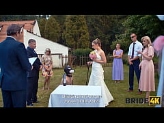 Play MP4 - BRIDE4K&period; Shy bride with natural tits is fucked roughly in front of everyone in public