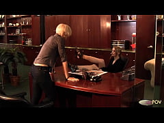 Play MP4 - Desperate for the job the blonde offers her body and fingering skills to the dyke boss