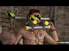 Play MP4 - The boy is restrained in a cage of metal