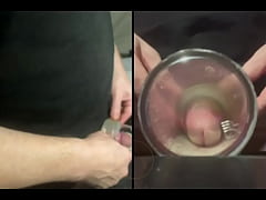 Play MP4 - Pissing in a fleshlight helped by a friend POV