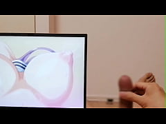 Play MP4 - Horny Otaku Moaning Loudly Jerking Off Big Dick While Watching Hutanari Hot Hentai&period; camshot POV