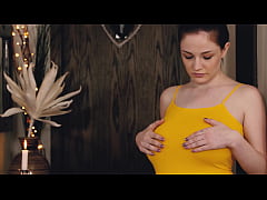 Play MP4 - Preggo Angel Princess oils her massive melons