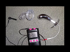 Play MP4 - Cum draining - estim with electro butt plug and chastity cage