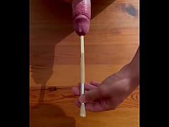 Play MP4 - Sounding and cumshot with a stick