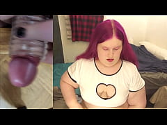 Play MP4 - Chubby Tranny Masturbates with Cock Toy POV