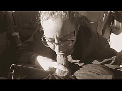 Play MP4 - Nerd wipes cum on him after she sucks his cock