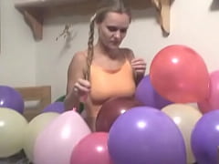 Play MP4 - Chick strips and rubs balloons on her tits