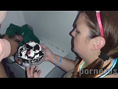 Play MP4 - Nasty slut Scarlett eats 11 loads on her Birthday Cake at adult video arcade&excl;