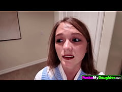 Play MP4 - My friend sucks my stepdad's cock which makes me jealous and together we let him pound our tight wet pussies&period;