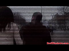 Play MP4 - Gorgeous real hooker in fishnets facialized