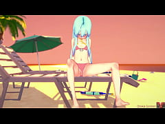 Play MP4 - Sex at the beach&comma; young cute 19 year old blue haired girl&comma; fucked hard missionairy in koikatsu