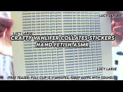 Play MP4 - Crafty Vanlifer Collates Stickers Hand Fetish ASMR