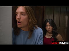 Play MP4 - Petite Asian stepsister Lulu Chu caught stepbro jerking off on his hot MILF stepmom