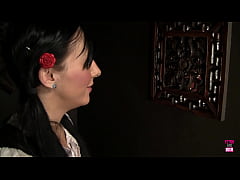 Play MP4 - Cute girl Ashley rubs her big clit while blowing a long shaft in the confessional