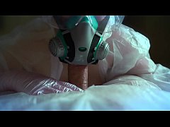 Play MP4 - A girl in a protective suit and a gas mask sucks a dick&period; Sex during the COVID 19 epidemic