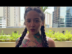 Play MP4 - A sweaty&comma; strong guy at the gym asks a neighbor in the building to smell his cock so he can fuck her later&period;