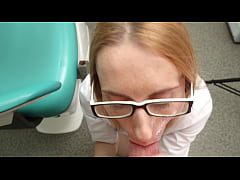 Play MP4 - Dentist with glasses gets on knees and sucking cock&period; Facial cumshot
