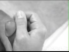 Play MP4 - Black and white clip of horny bear jerking off erotically