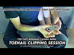 Play MP4 - Toe Cuff Bondage Casual BDSM Toenail Clipping Session