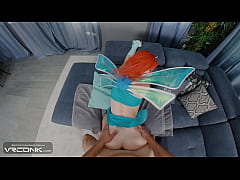 Play MP4 - VR Conk&colon; Skinny Redhead Bloom Sucks A Huge Cock In Winx Cosplay Paroody